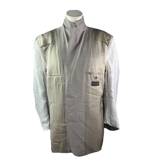 CANALI Luxury Designer Blazer Men 42L Houndstooth Pure Wool Made in Italy - Picture 7 of 13